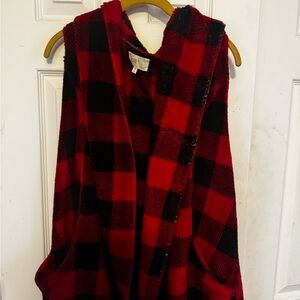 Jolt Vibrant Red and Black Checkered Coat